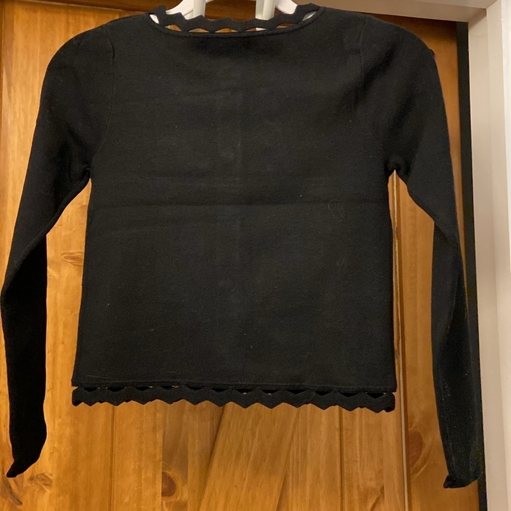 Milly Minis Zig Zag Cardigan In Black Girls Size 12 NWT - Picture 6 of 9